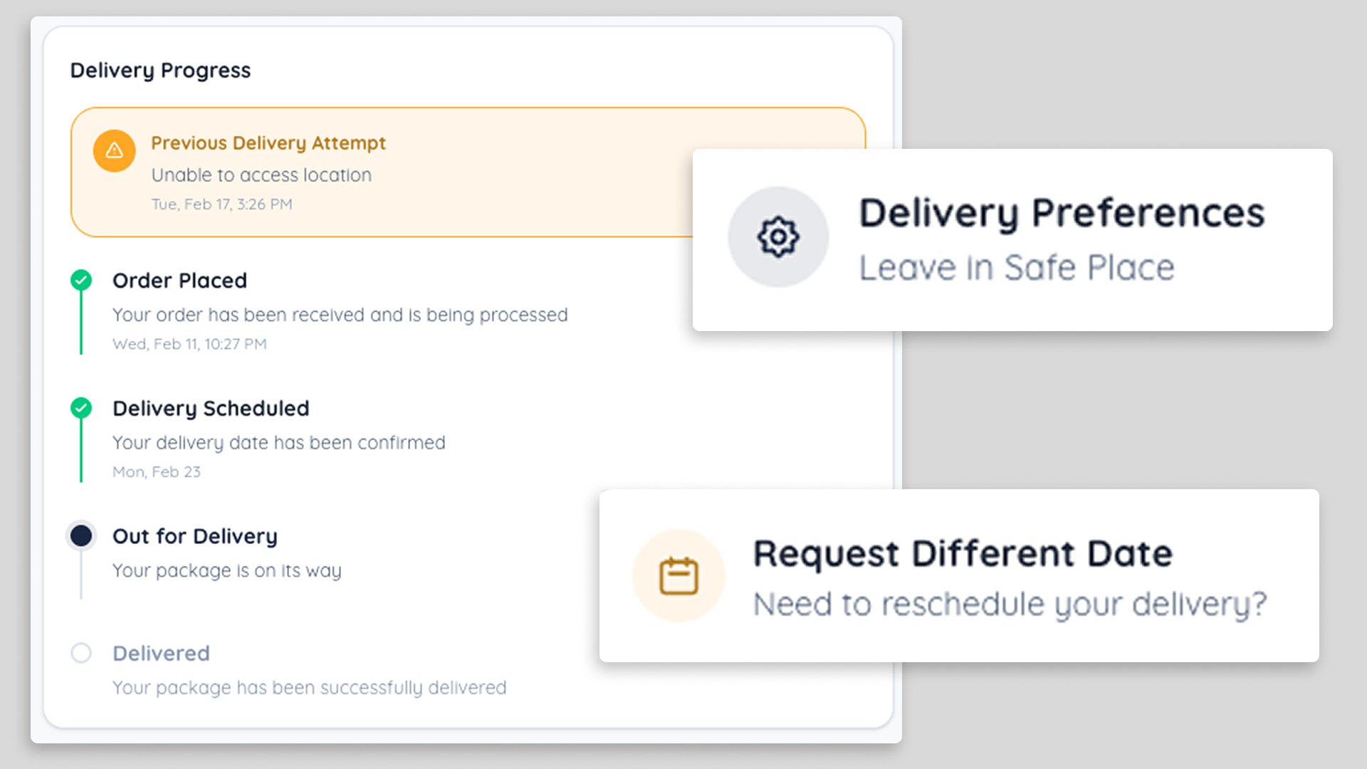 Iris Track — delivery progress, preferences, and reschedule